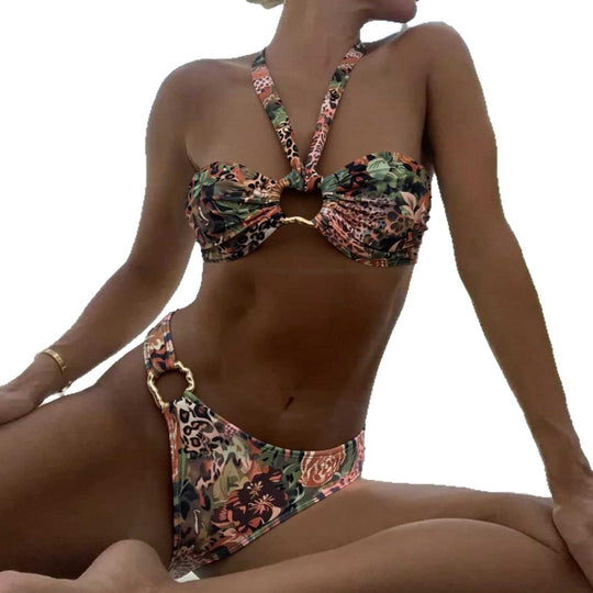 Damen Bandeau-Bikini mit einzigartigem Ring-Detail EB