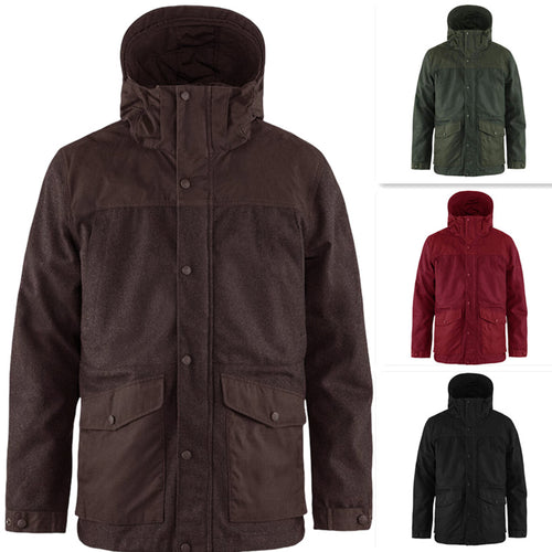 Herren funktionale Winterjacke mit abnehmbarem Kapuzenkragen und großen Taschen EB