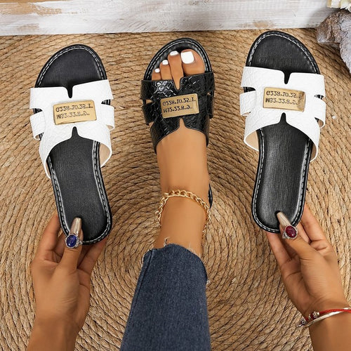 Damen modische Slipper mit eleganter Schmuck-Applikation EB