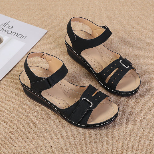 Damen Wedge-Sandalen mit verstellbarem Riemen und atmungsaktiver Sohle EB