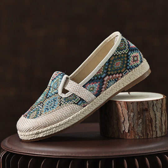 Damen Bequeme Stoffslipper mit ethnischem Muster EB