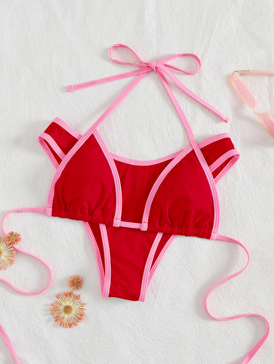 Damen Triangel-Bikini mit aufregendem Streifen-Design EB