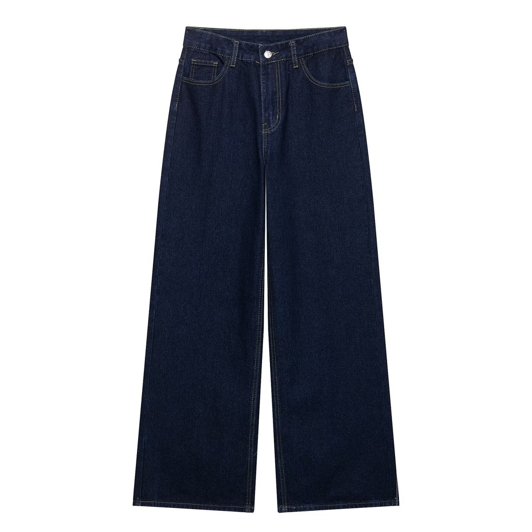 Damen Weite Denim-Hose mit hohem Bund und strukturiertem Schnitt EB