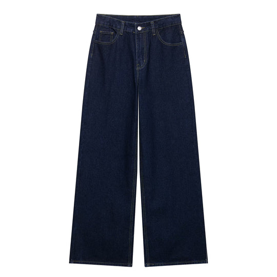Damen Weite Denim-Hose mit hohem Bund und strukturiertem Schnitt EB