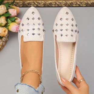 Damen elegante Slipper mit funkelnden Strass-Applikationen EB