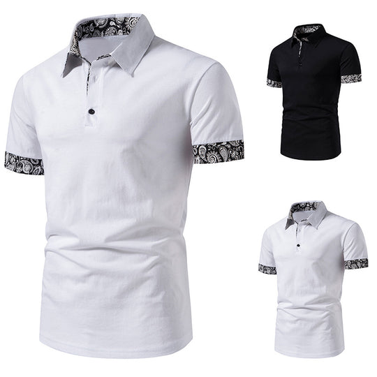 Herren Poloshirt mit modernem Paisleymuster und sportlichem Schnitt EB