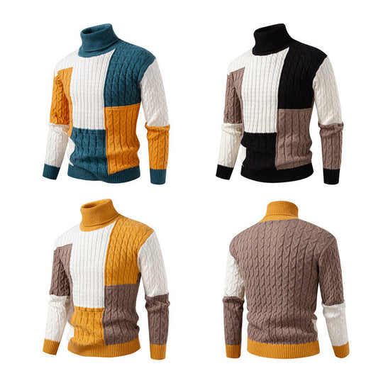 Herren Rollkragenpullover im modernen Strickdesign EB