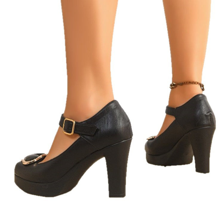 Damen Elegante Pumps mit modischem Riemchen und glamourösem Schnallen-Detail EB