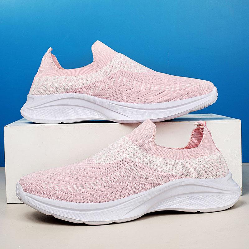 Damen Slip-On Sneakers mit luftiger Strick-Oberfläche und dämpfender Sohle EB