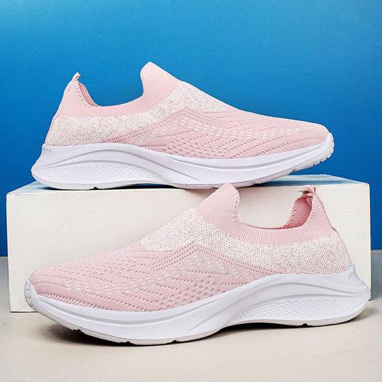 Damen Slip-On Sneakers mit luftiger Strick-Oberfläche und dämpfender Sohle EB