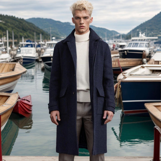 Herren eleganter und hochwertiger Wollmantel EB