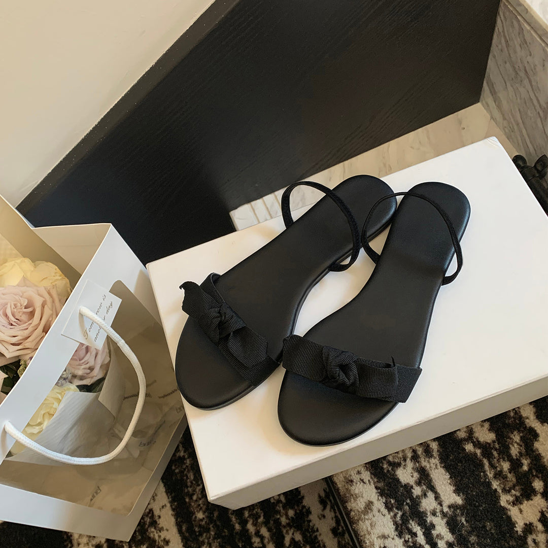 Damen Elegante und bequeme Sandalen mit dekorativem Schleifenakzent EB