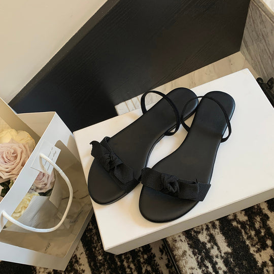 Damen Elegante und bequeme Sandalen mit dekorativem Schleifenakzent EB
