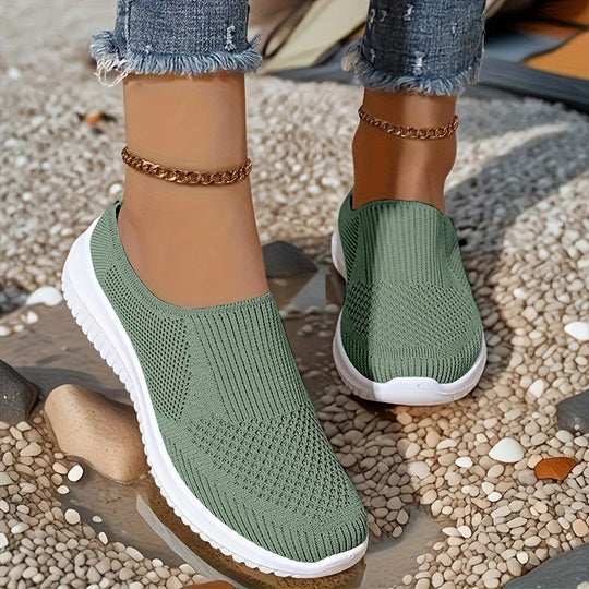 Damen bequeme und atmungsaktive Slip-On Sneaker EB