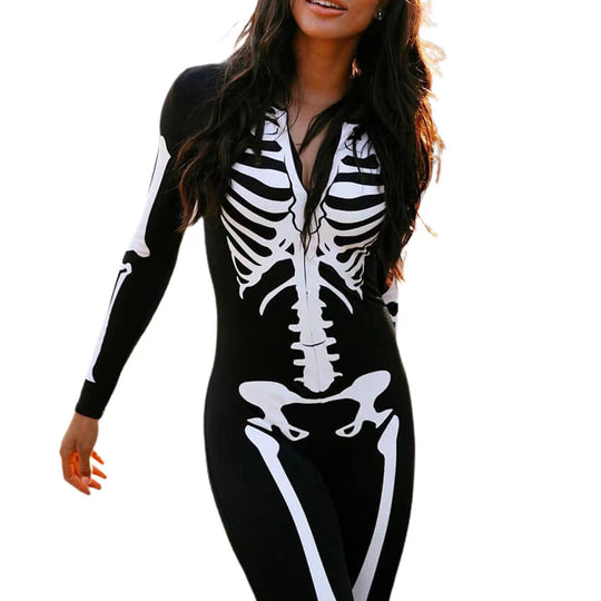 Femme Skeleton Print Bodysuit Heidi-Mode