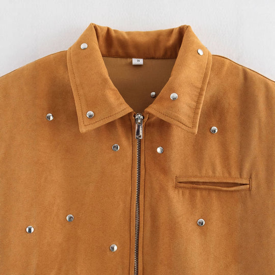 Damen Modische Kurzjacke mit Nieten EB