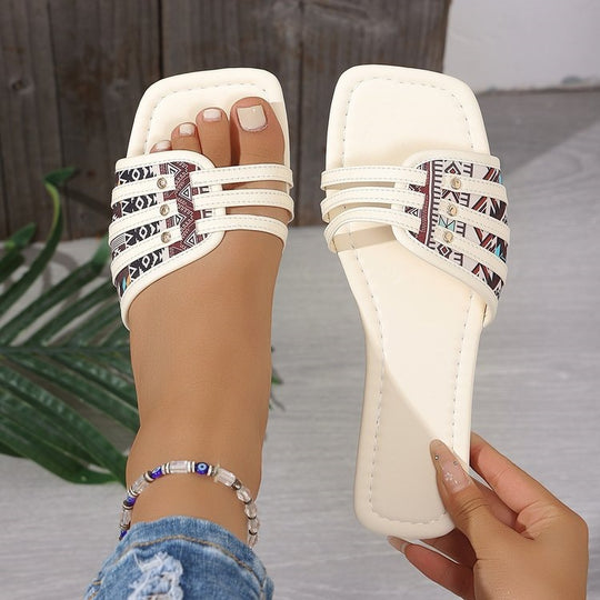 Damen Offene Sandalen mit dekorativen Riemchen EB