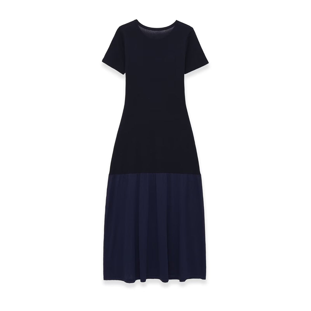 Damen Maxikleid mit schwingendem Schnitt und betontem Tailleneinsatz EB