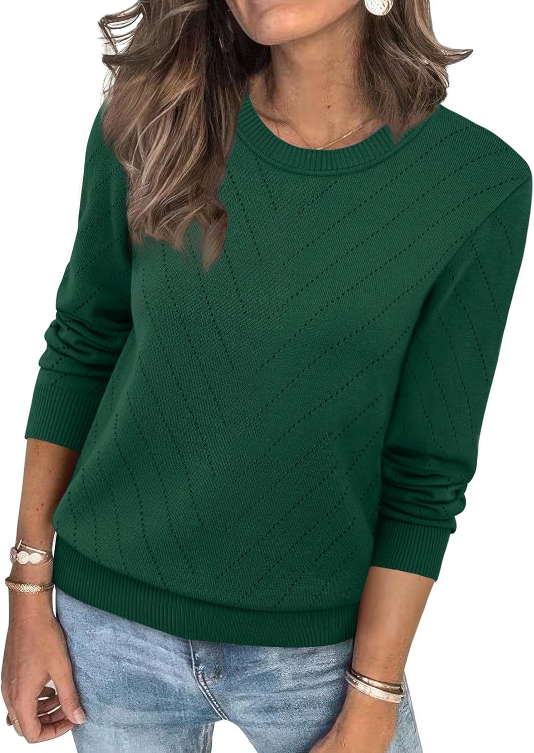 Damen eleganter gestreifter Pullover EB