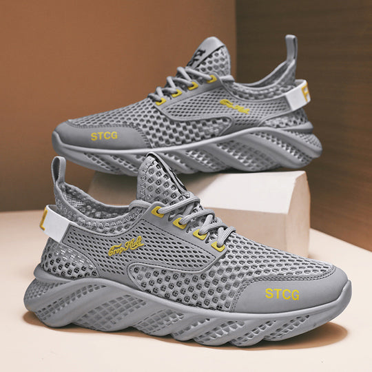 Damen atmungsaktive Mesh-Sneaker mit flexiblem Sohlen-Design EB