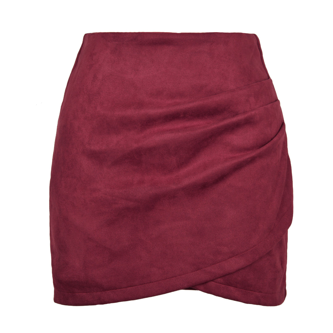 Damen High-Waist Wickelrock aus samtigem Mikrofaser EB