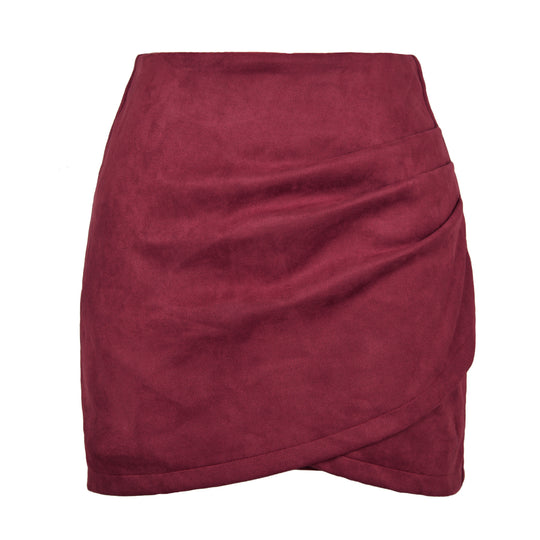 Damen High-Waist Wickelrock aus samtigem Mikrofaser EB