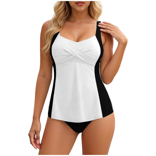 Damen Tankini mit elegantem Wickeldesign und figurformenden Einsätzen EB