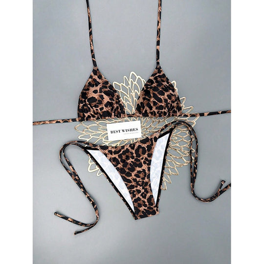 Damen Triangel-Bikini mit Animal-Print EB