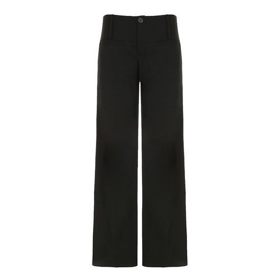 Damen Weite Chinohosen mit hohem Bund und seitlichen Taschen EB