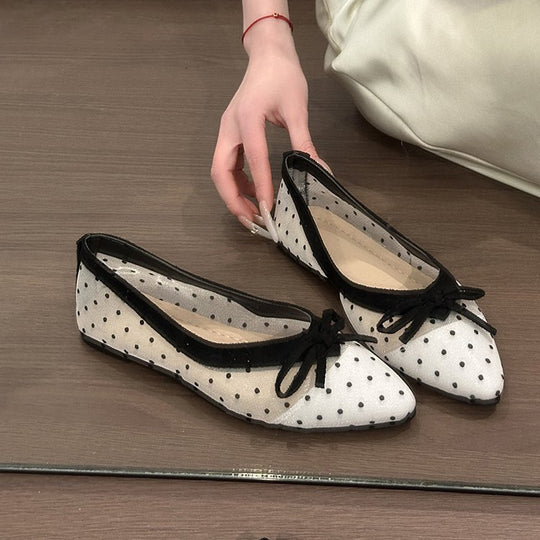 Damen Ballerinas mit transparentem Punktedesign EB