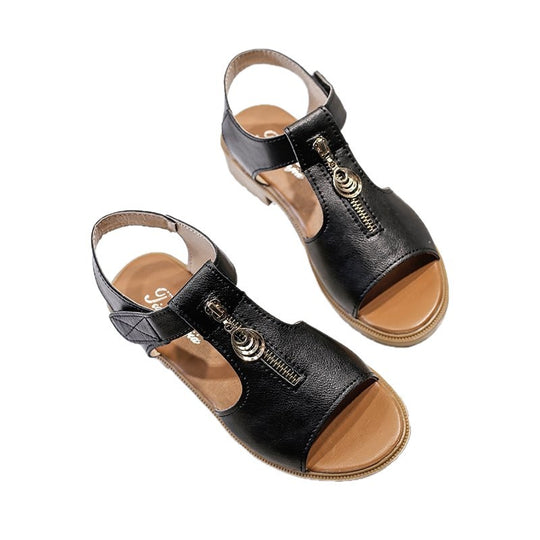 Damen Komfortable Sandalen mit verstellbarem Riemen und modischer Schnalle EB