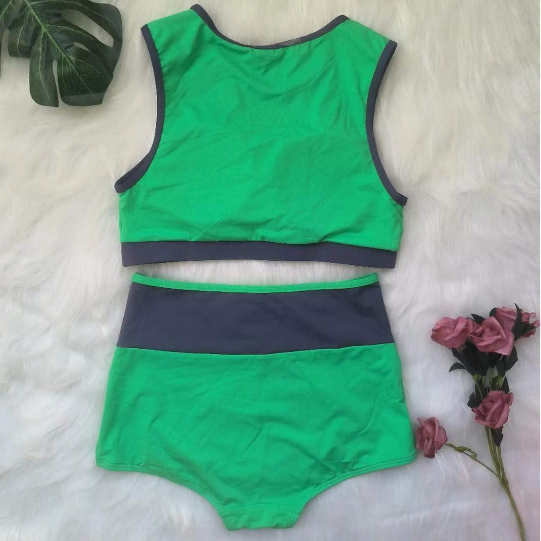 Damen Sportliches Bikini-Set mit hoch geschnittenem Höschen EB