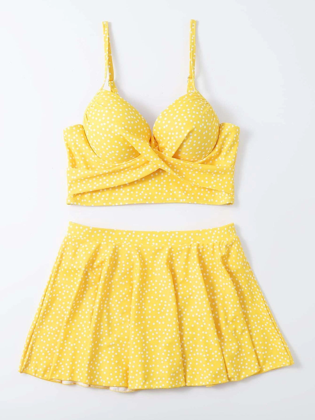 Damen Tankini-Set mit verspieltem Rock und gepolstertem Oberteil EB