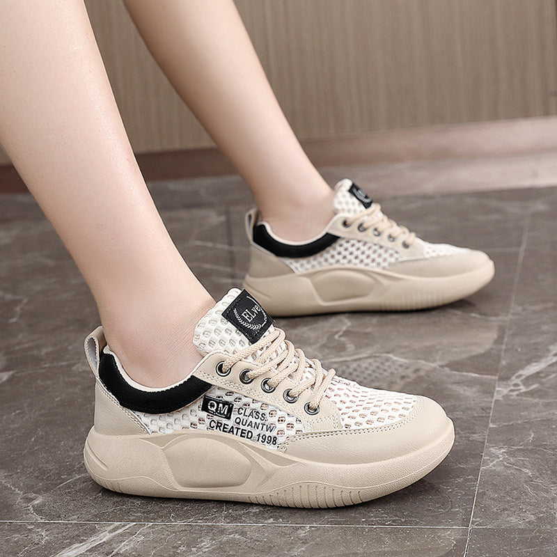Damen Freizeit Sneaker mit atmungsaktiven Mesh-Einsätzen und dämpfender Sohle EB