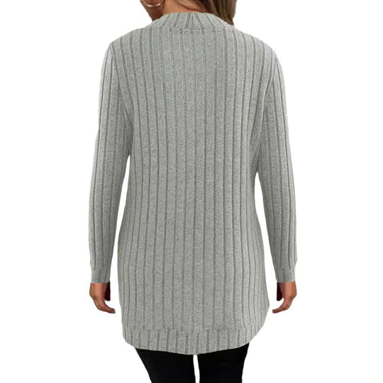 Damen Strickjacke im lässigen Longline-Stil mit modernen Rippendetails EB