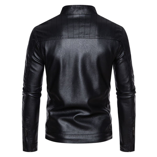 Herren hochwertige Kunstlederjacke mit gesteppter Schulterpartie EB