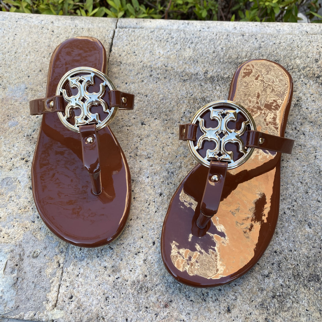 Damen Flip-Flops mit elegantem Logo-Applikation EB
