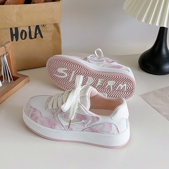 Damen Trendige Sneakers mit luftiger Mesh-Oberfläche und elastischem Schnürsystem EB