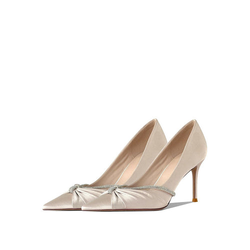 Damen elegante spitze High Heel Pumps mit funkelndem Riemen EB
