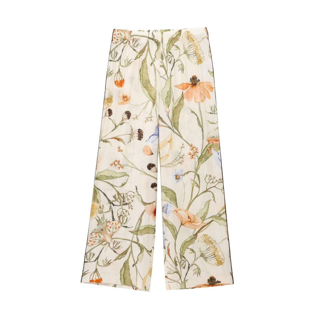 Damen Palazzo-Hose mit floralen Mustern EB