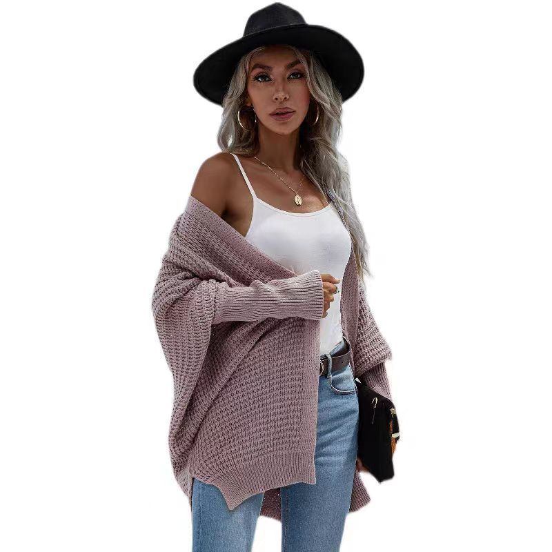 Damen luftige Strickjacke mit offenes Design und feiner Maschenstruktur EB