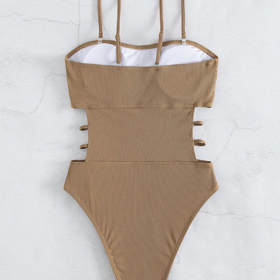 Damen Hochtaillierter Bikini mit elegantem Cut-Out und verstellbaren Trägern EB