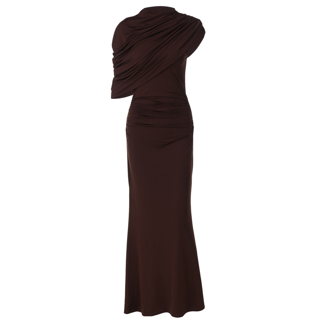 Damen Elegantes Maxi-Kleid mit drapiertem Oberteil EB