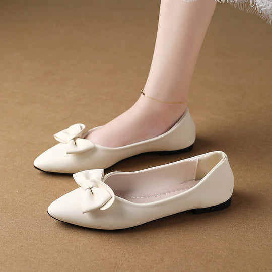 Damen Elegante Ballerinas mit modischem Schleifendetail EB