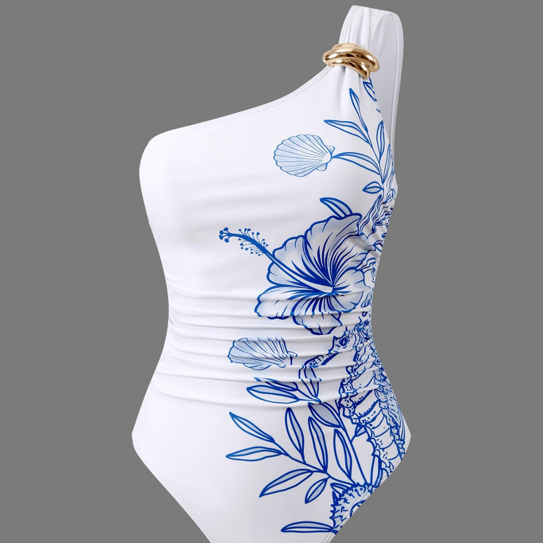 Damen Einteiler Badeanzug mit luxuriösem floralem Design EB