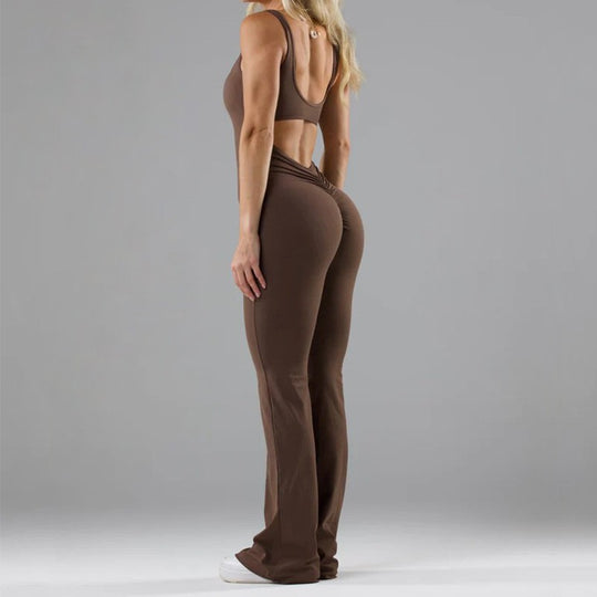 Damen Sportlicher Flared Jumpsuit mit weichem Material EB