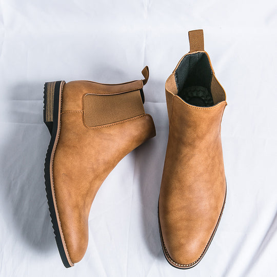 Damen Elegante Chelsea-Boots aus hochwertigem Kunstleder mit flexiblem Gummizug EB