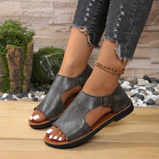 Damen komfortable Sandalen mit modischer Schnallenverzierung EB