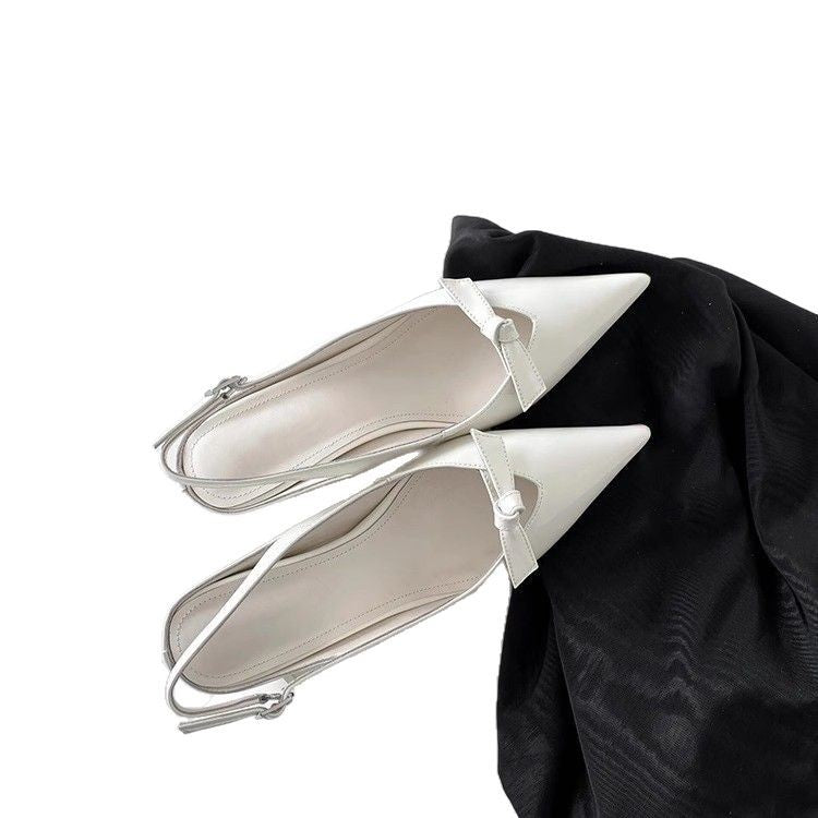 Damen Slingback-Pumps mit eleganter Schleifenverzierung und spitz zulaufendem Design EB
