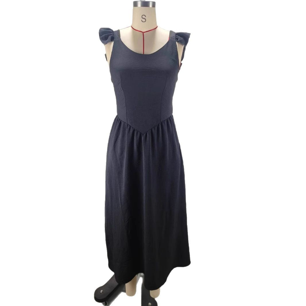 Damen Maxikleid mit Rüschendetails und empfohlener Passform EB